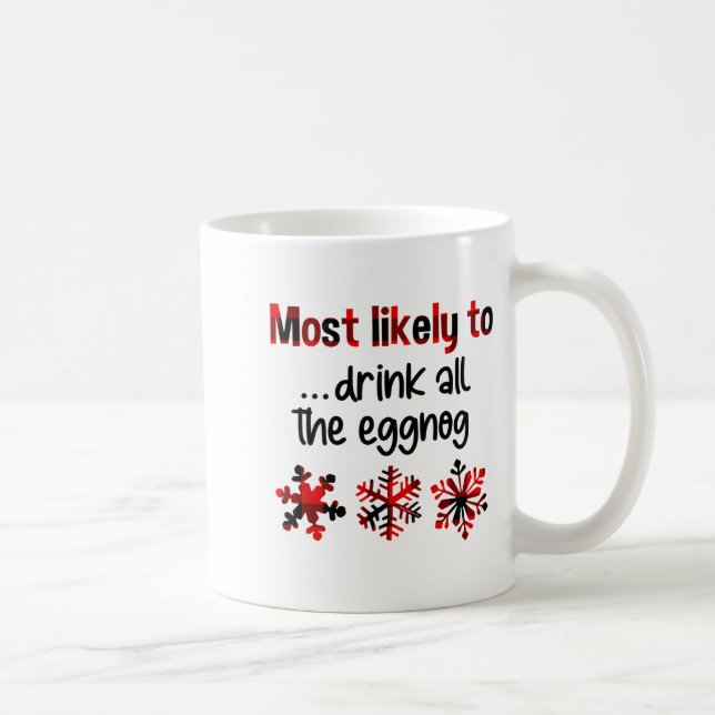 Cutecomfy Most Likely To Drink All The Eggnog Chri Kaffemugg (Höger)