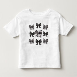 Cutecore Black and white bows T Shirt