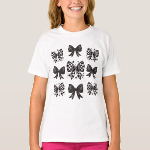 Cutecore Black and white bows T Shirt