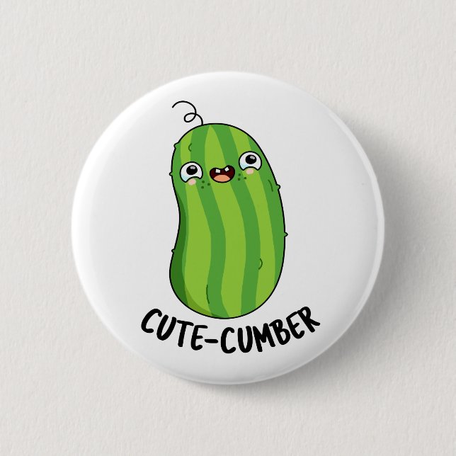 Cutecumber Funny Cucumber Pun Knapp (Framsida)