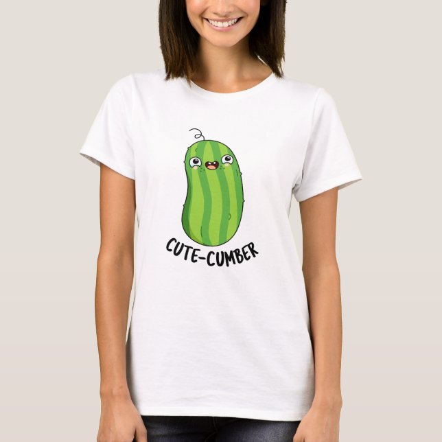 Cutecumber Funny Cucumber Pun T Shirt (Framsida)