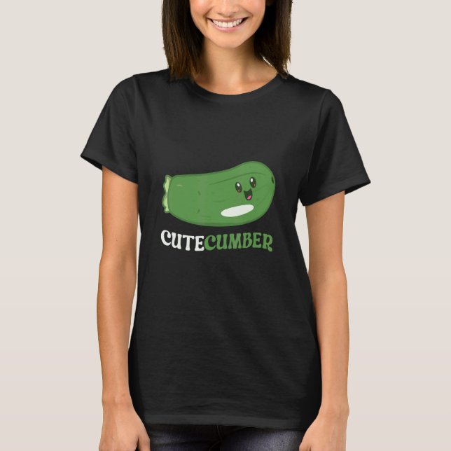 Cutecumber Vegetarian Vegetable Veggies Vegan Cucu T Shirt (Framsida)