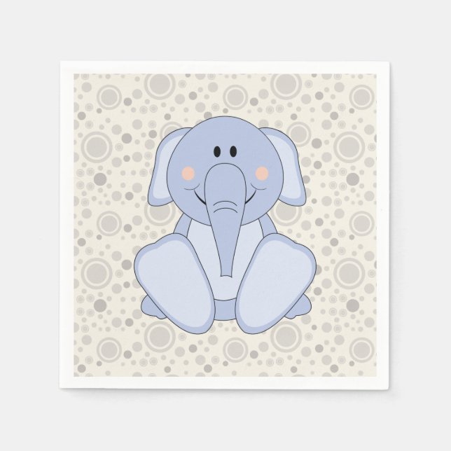 Cutelyn Baby blue Elephant Pappersservett (Framsidan)