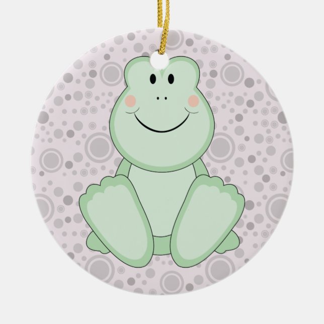 Cutelyn Baby Frog Julgransprydnad Keramik (Framsidan)