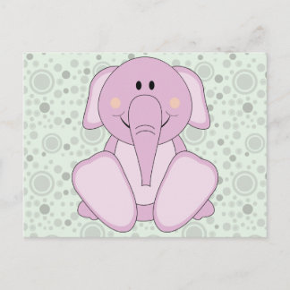 Cutelyn Baby Rosa Elephant Vykort
