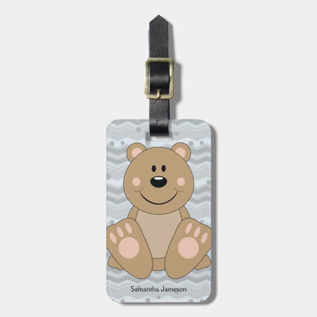 Cutelyn Brown Bear Bagagebricka (Vertikal Framsida)