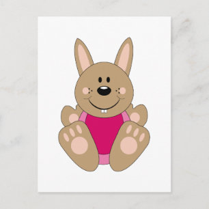 Cutelyn Brown Flicka Bunny Vykort