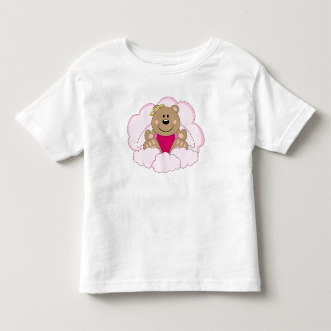 Cutelyn Flicka Angel Bear on Clouds Tee (Framsida)