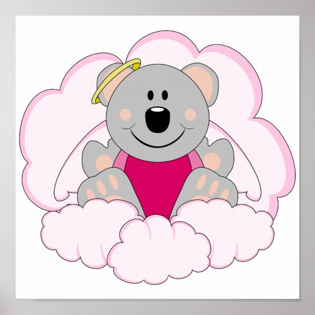 Cutelyn Flicka Angel Koala Bear on Clouds Poster (Framsidan)
