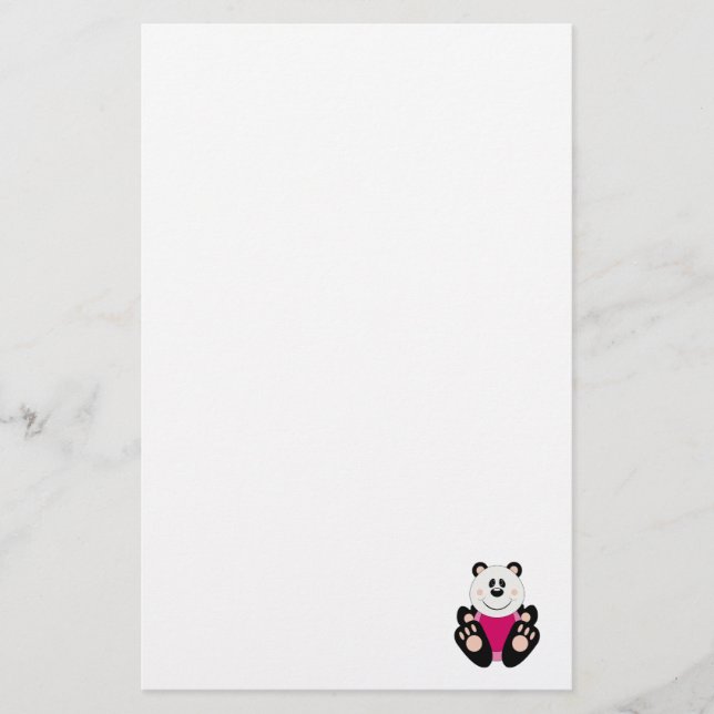Cutelyn Flicka Panda Bear Brevpapper (Framsida)