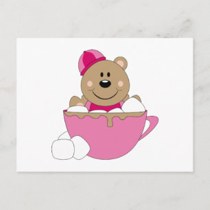 Cutelyn Flicka Snö Bear Mugg Vykort