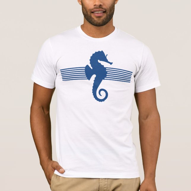 CuteNavy Blue Horse T Shirt (Framsida)