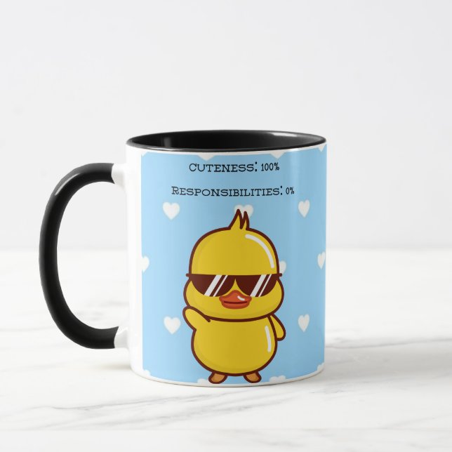 Cuteness 100% Responsibilities 0% | Cute Duck Mug Mugg (Vänster)