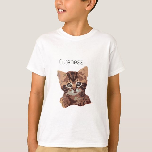 Cuteness Kattunge Shirt för barn T (Framsida)