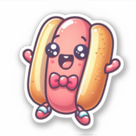 Cuteness Overload Kawaii Hotdog Klistermärken