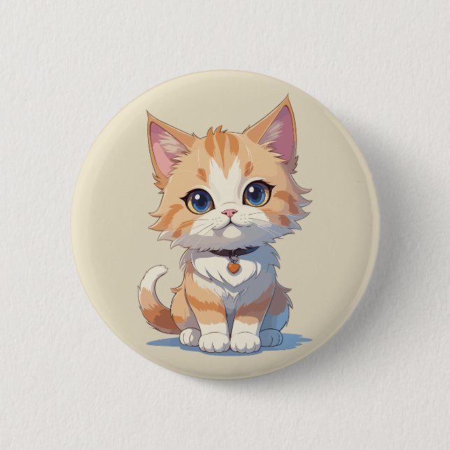 Cuteness Overload Kawaii Kattunge Knapp (Framsida)