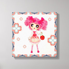 CutePsöt Girly PinkyP Rosa Kawaii Girl by LeahG Canvastryck