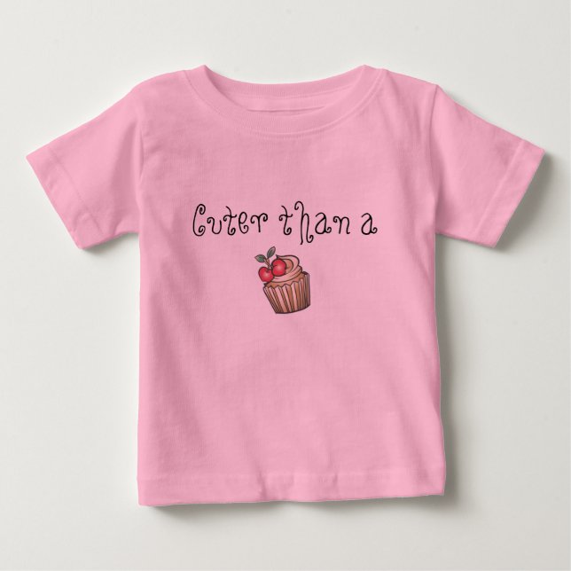 Cuter Than A cuptårta baby tutu T Shirt (Framsida)