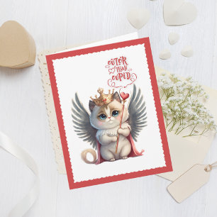 Cuter Than Cupid Chibi Cat Valentine Helgdag Kort
