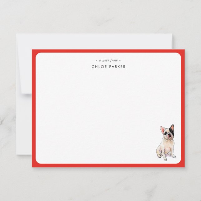 CuteRed Border French Bulldog Christmas Thank you  Tack Kort (Framsida)