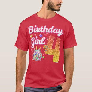 Cutes 4e födelsedagen Girls Sweet Candy 4-årig Ca T Shirt