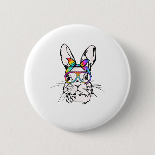 Cutes Bunny Messy Bun Tie Dye Bandana Rabbit Easte Knapp