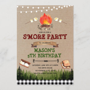 Cute's more bonfire party-inbjudan inbjudningar
