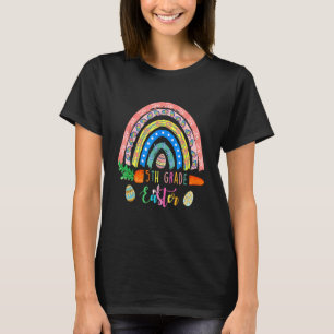 Cutest 5th Klass Bunnies Eggs Boho Rainbow Lycklig T Shirt