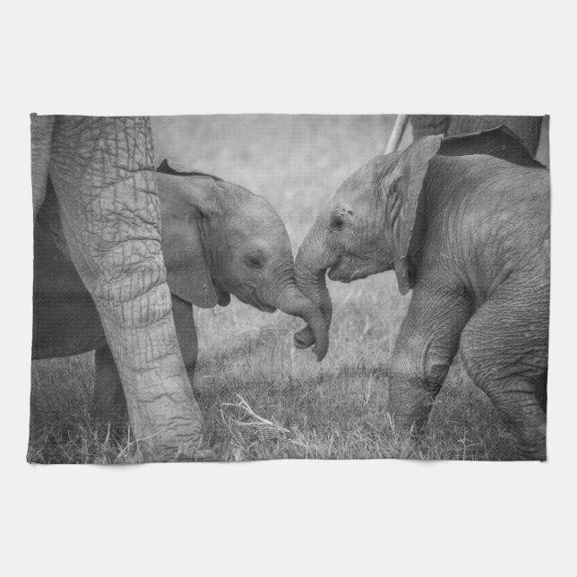 Cutest Baby Animals | Baby Elephants Greeting Kökshandduk (Horisontell)