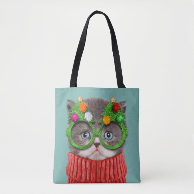 Cutest Baby Animals | Cat Christmas Sweater Tygkasse (Framsida)