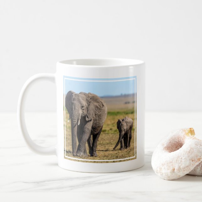 Cutest Baby Animals | Elephant Mother & Baby Kaffemugg (Med munk)