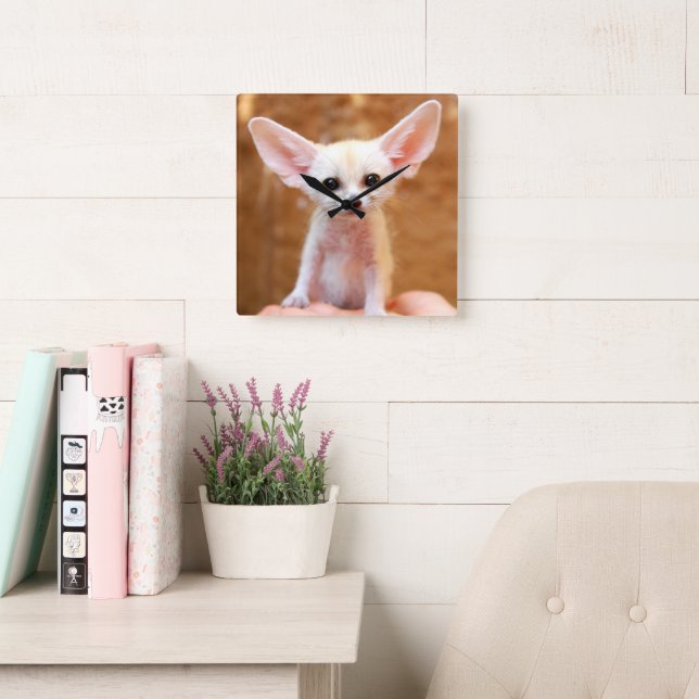 Cutest Baby Animals | Fennec Fox Fyrkantig Klocka (Läsesal)
