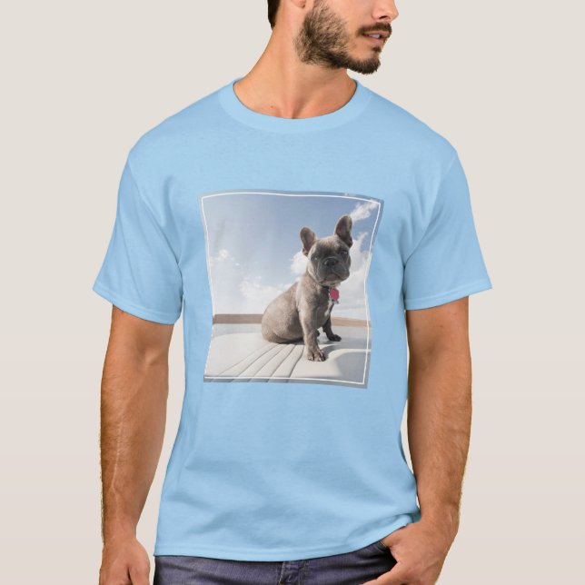 Cutest Baby Animals | French Bulldog Boating T Shirt (Framsida)