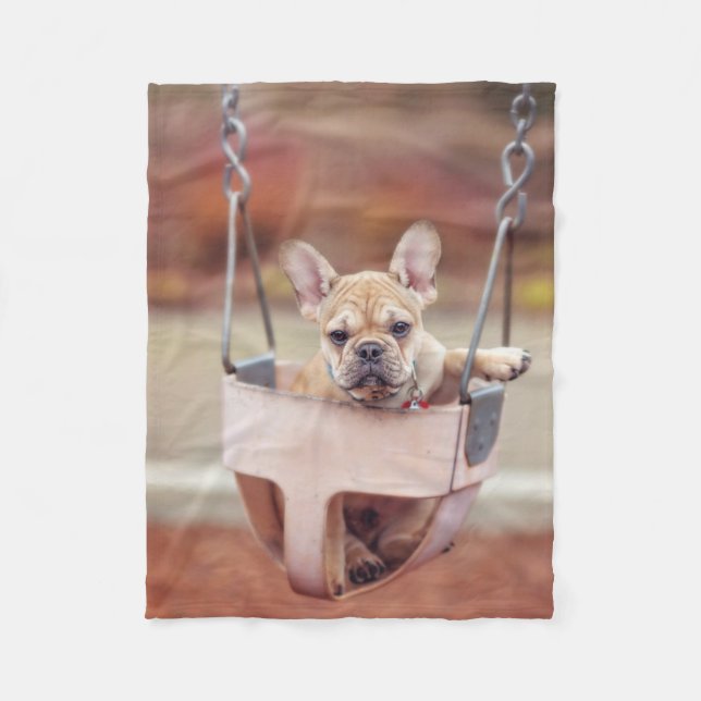 Cutest Baby Animals | French Bulldog Playground Fleecefilt (Framsidan)