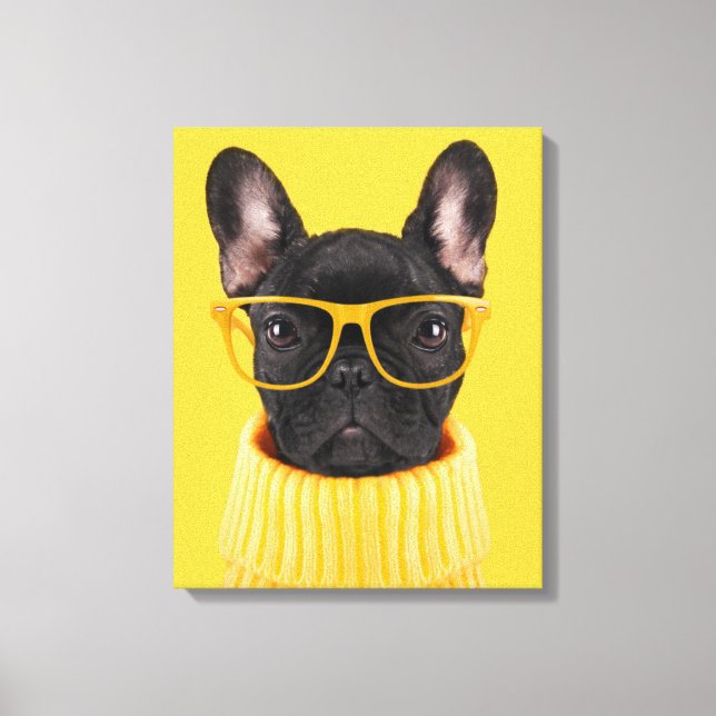 Cutest Baby Animals | French Bulldog Sunglasses Canvastryck (Framsida)