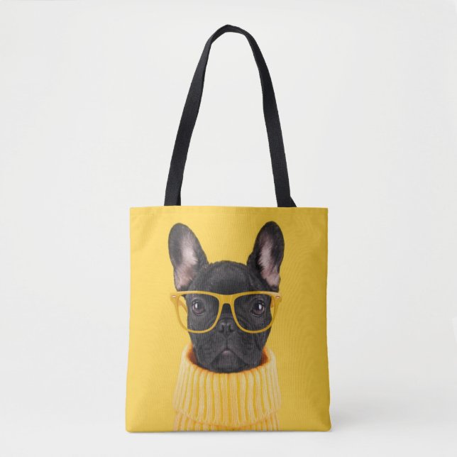 Cutest Baby Animals | French Bulldog Sunglasses Tygkasse (Framsida)