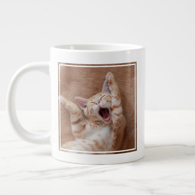Cutest Baby Animals | Ginger Kitten Yawning Jumbo Mugg (Vänster)