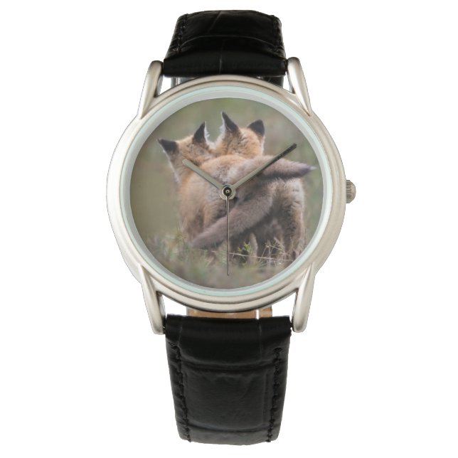 Cutest Baby Animals | Red Fox Kits Locking Tails Armbandsur (Framsida)