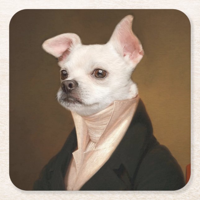 Cutest Baby Animals | Royal Chihuahua Portrait Underlägg Papper Kvadrat (Framsidan)