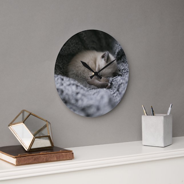 Cutest Baby Animals | Tiny Kitten Sleeping Stor Klocka (Kontor)