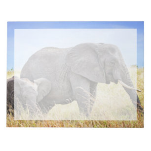 Cutest Baby djur Afrikanskt elefant och Mor Anteckningsblock