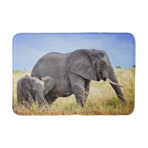 Cutest Baby djur Afrikanskt elefant och Mor Badrumsmatta