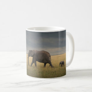 Cutest Baby djur Afrikas elefantfamilj Kaffemugg