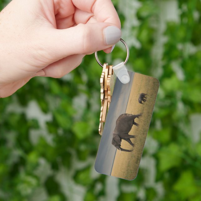 Cutest Baby djur | Afrikas elefantfamilj Nyckelring (Hand)