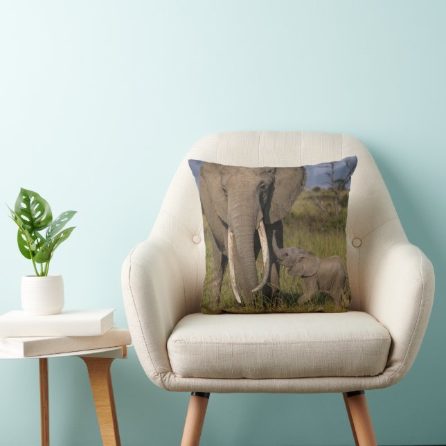 Cutest Baby djur | Amama elefant med Baby Kudde (Stol)