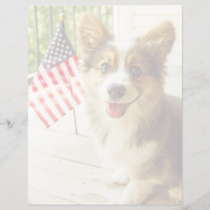 Cutest Baby djur American Flagga Corgi