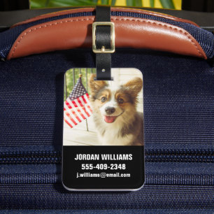 Cutest Baby djur American Flagga Corgi Bagagebricka