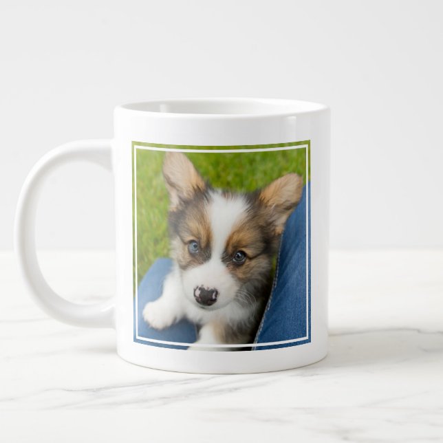 Cutest Baby djur | Baby Corgi i min lap Jumbo Mugg (Vänster)