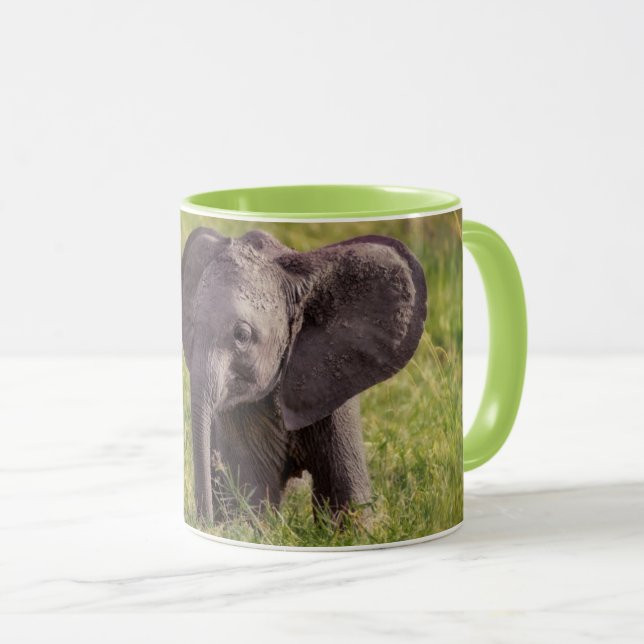 Cutest Baby djur | Baby Elephant Kenya Afrika Mugg (Framsida höger)