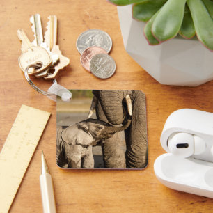 Cutest Baby djur Baby Elephant & Mamma Nyckelring